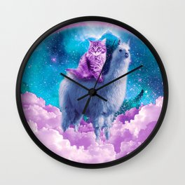Rainbow Llama - Cat Llama Wall Clock