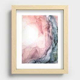 Blush and Blue Dream 1: Original painting Recessed Framed Print