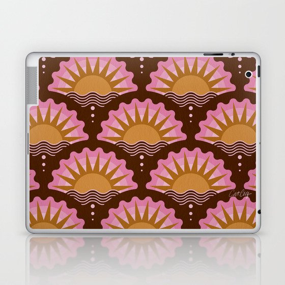 Sunset Seigaiha – Pink & Burgundy Laptop & iPad Skin