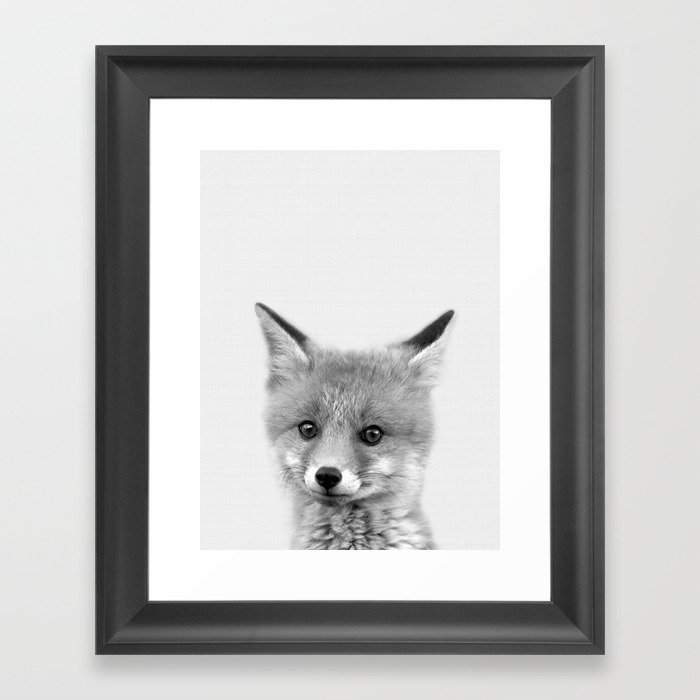Black And White Fox Print Fox Wall Art Nursery Decor Animal Art