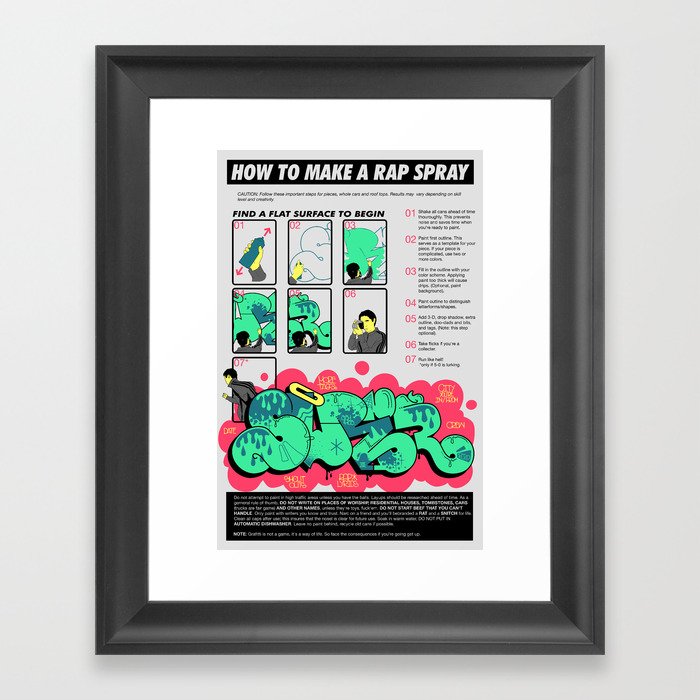 How to Make a Rap Spray. Framed Art Print