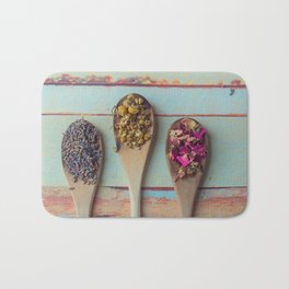 Three Beauties, Floral and Wooden Spoon Bath Mat