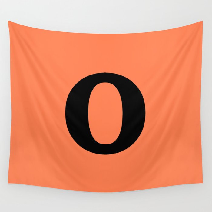 o (BLACK & CORAL LETTERS) Wall Tapestry