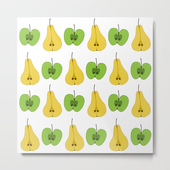 Apple and pear pattern Metal Print