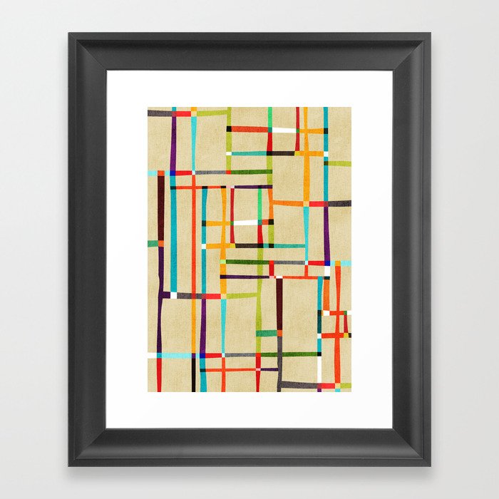 The map (after Mondrian) Framed Art Print