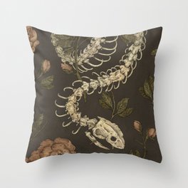 Snake Skeleton Throw Pillow