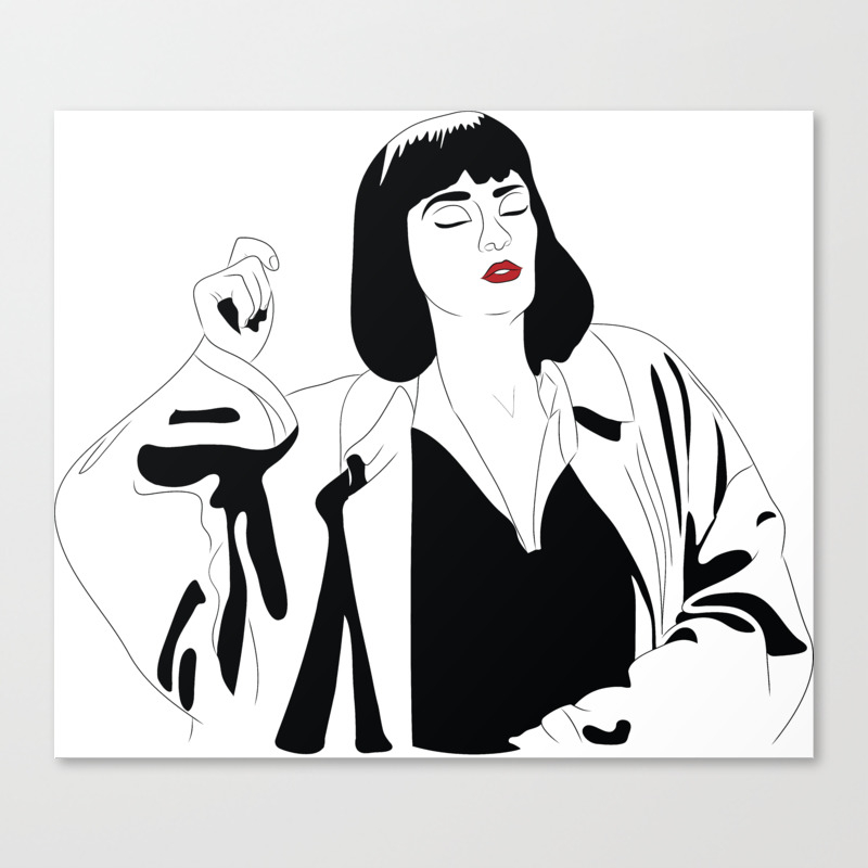 PULP FICTION Canvas Wall Art Framed Print Mia Wallace Various Sizes