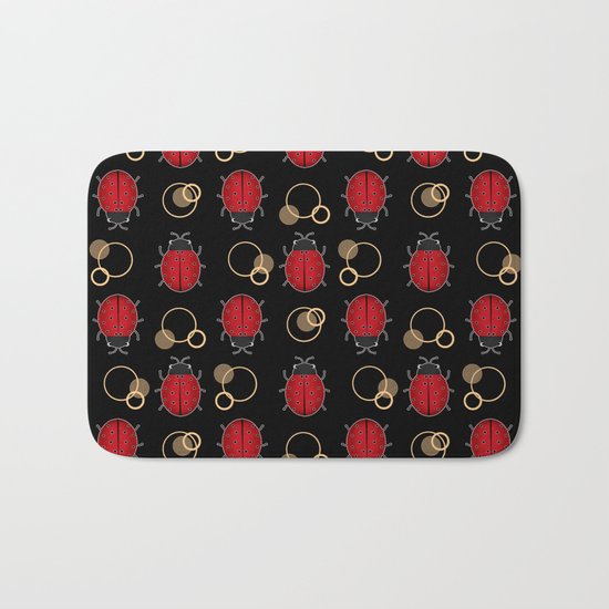 Cheerful ladybugs . Bath Mat