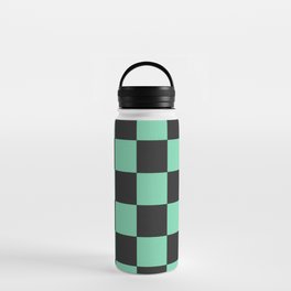 Anime Green Checkers Water Bottle