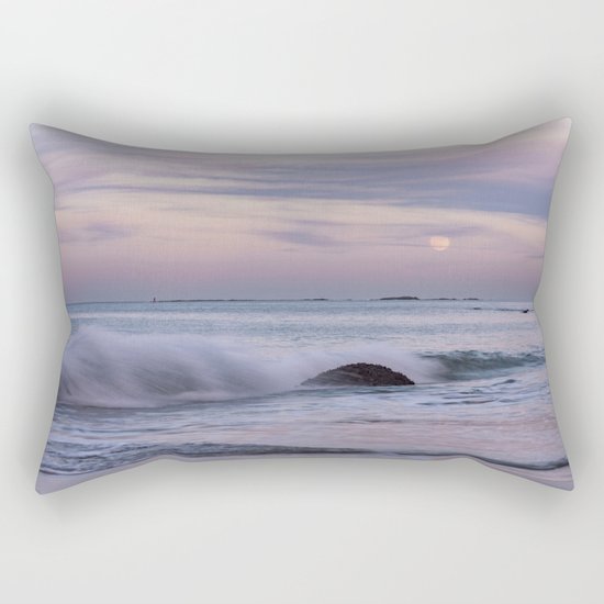 Pastel Ocean Moonrise Rectangular Pillow