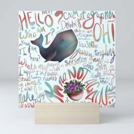 Hitchhiker's Guide Petunias and Sperm Whale Mini Art Print