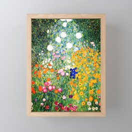 Flower Garden by Gustav Klimt vibrant Framed Mini Art Print