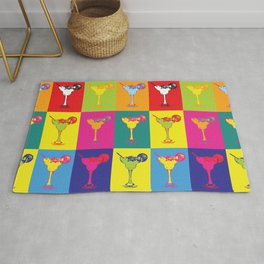 Pop Art Margarita Cocktails Vintage Print Area & Throw Rug