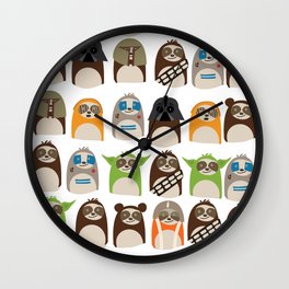 Science Fiction Sloths Wall Clock