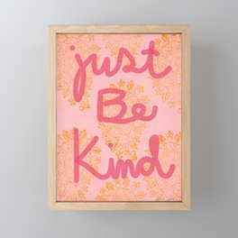 Just Be Kind Boho Paisley Framed Mini Art Print