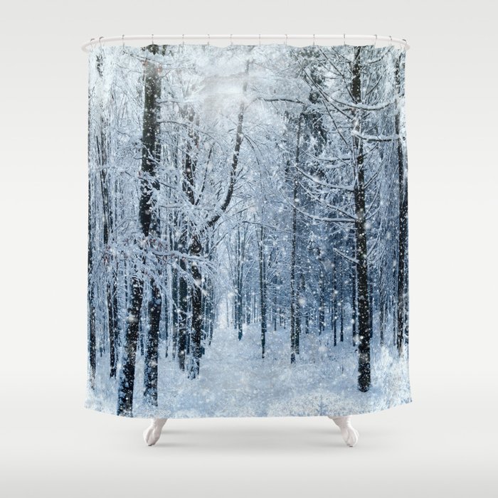 Winter wonderland scenery forest Shower Curtain by Juliana RW Society6
