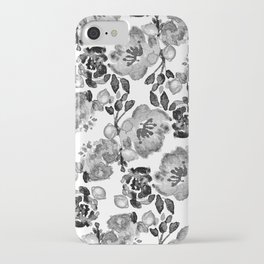 fleur - black, white, grey iPhone Case