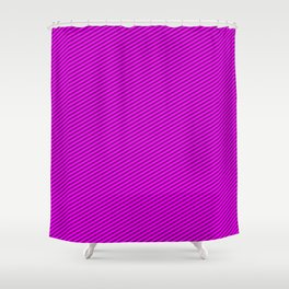 [ Thumbnail: Fuchsia & Purple Colored Lines Pattern Shower Curtain ]