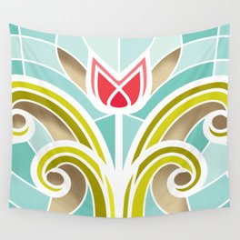 Stained Glass Flower (light) by Dennis Weber of ShreddyStudio Wall Tapestry | Uplifting, Birth, Tulipdesign, Dennisweber, Shreddystudio, Tulipcredenza, Opticalillusion, Tulip, Ornamental, Credenza 