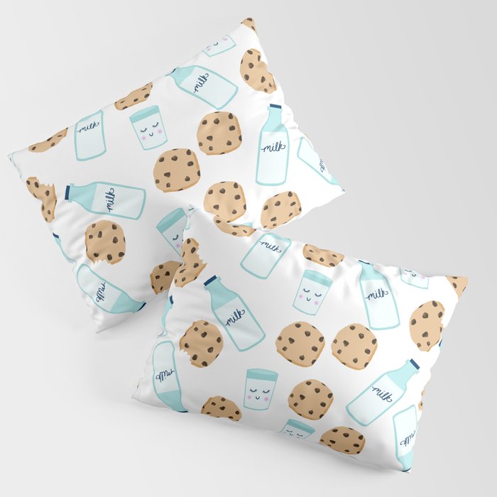 Milk and cookies pattern white cute kids decor boys or girls room design Pillow Sham