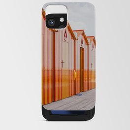 Sorrento Stripes | Red And Orange Beach Changing Rooms Art Print | Amalfi Coast Italy Travel Photography iPhone Card Case