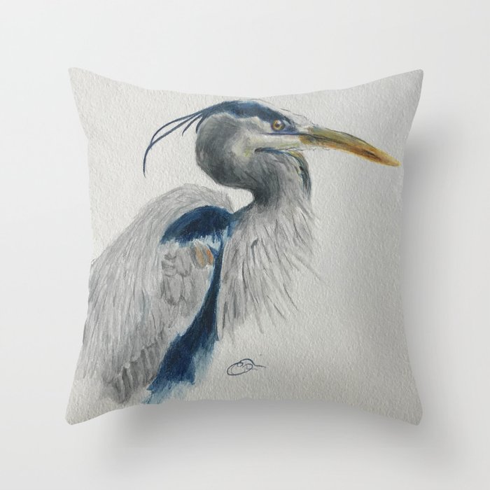 Blue Heron Throw Pillow by RachaelErin Society6