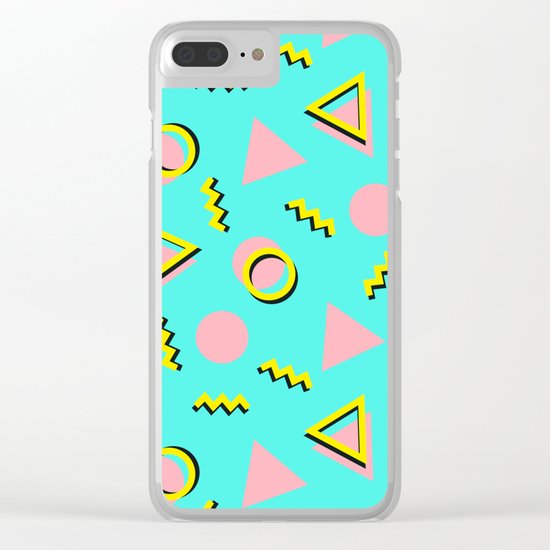 Memphis pattern 61 Clear iPhone Case