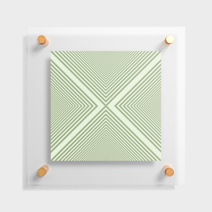 Psychedelic X Geometric Pattern - Light Green Floating Acrylic Print
