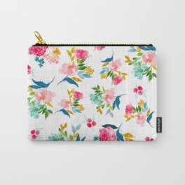 floral pattern 1 Carry-All Pouch | Floralpattern, Acrylic, Painting, Blossom, Spring, Springflowers, Watercolor, Pattern, Flowerpainting, Floral 