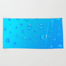 Water Droplets on Blue Background. Beach Towel