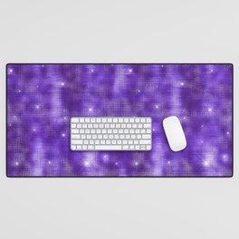 Glam Purple Diamond Shimmer Glitter Desk Mat