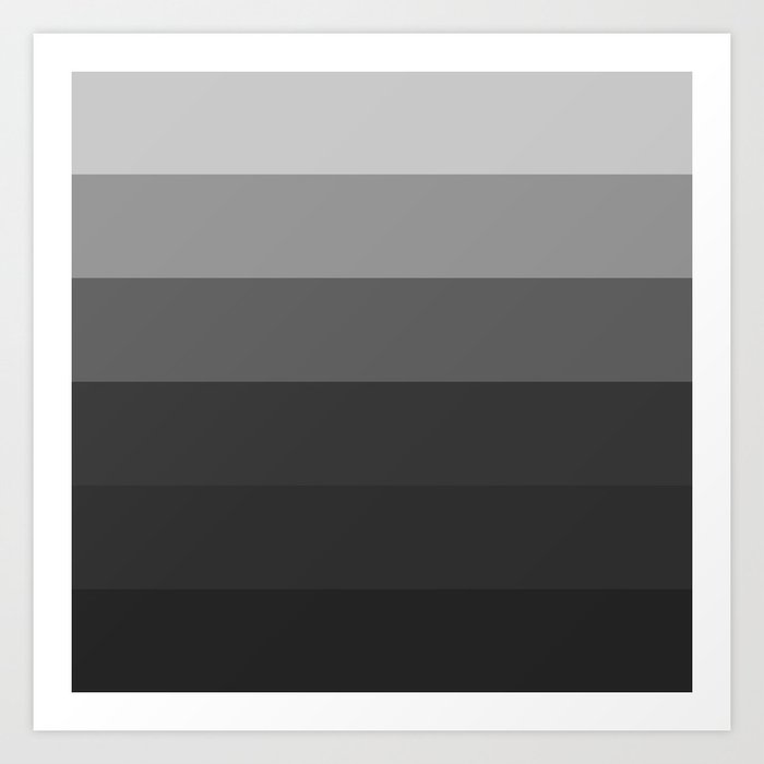 Gray to Black Stripes Art Print