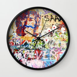 Peace on Earth - Love - Because the World is Round it Turns me On Wall Clock