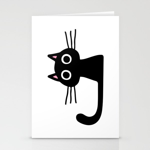 Quirky Black Kitty Cat Stationery Cards
