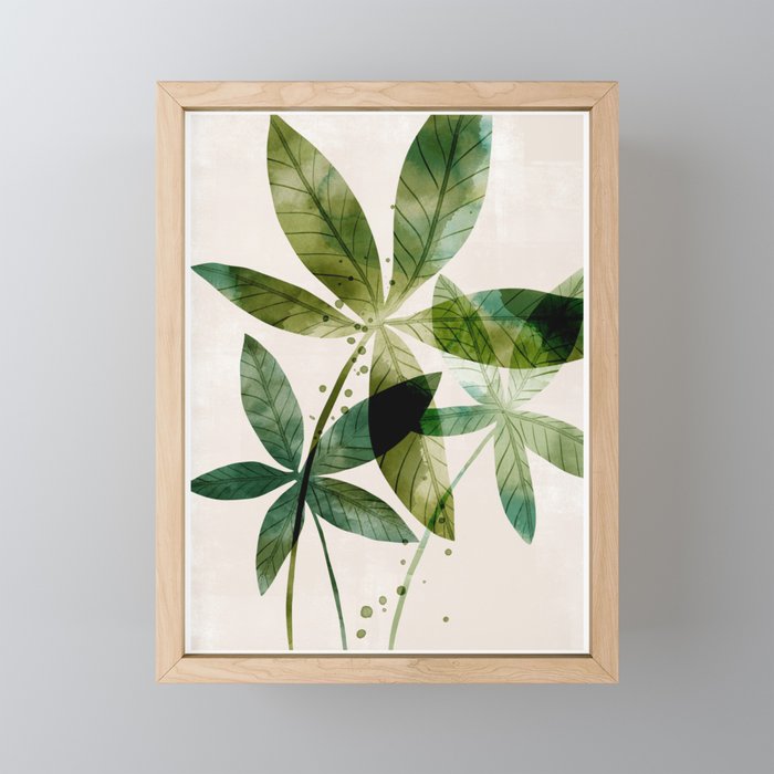 Tropical Leaf Print Money Tree Framed Mini Art Print