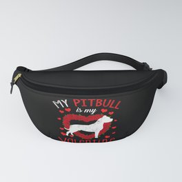 Dog Animal Hearts Day Pitbull Is My Valentines Day Fanny Pack