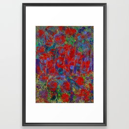 Red Floral Abstract Framed Art Print