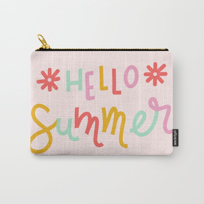 Hello Summer (pink/yellow/mint) Carry-All Pouch