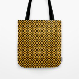 Mustard and Black Ornamental Arabic Pattern Tote Bag