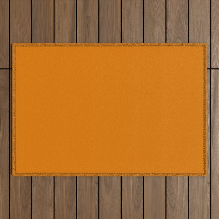 NOW Orange Pepper warm solid color simple minimal abstract illustration  Outdoor Rug