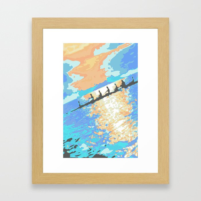 Rowing at dawn Framed Art Print