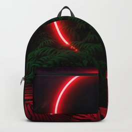 Neon landscape: Red Circle & tropic Backpack