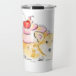 Corgi with a Cherry on top Travel Mug
