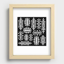 Black and white seaweed inspired by Matisse Recessed Framed Print