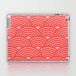 Japanese Wave Seigaiha Pink Retro Waves Pattern Modern Decor Laptop Skin