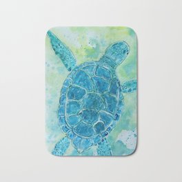 Blue Sea Turtle Bath Mat