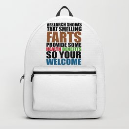 Smelling Farts Backpack | Curated, Smell, Fart, Your, Welcome, Scientificproven, Gas, Scientific, Funny, Stink 