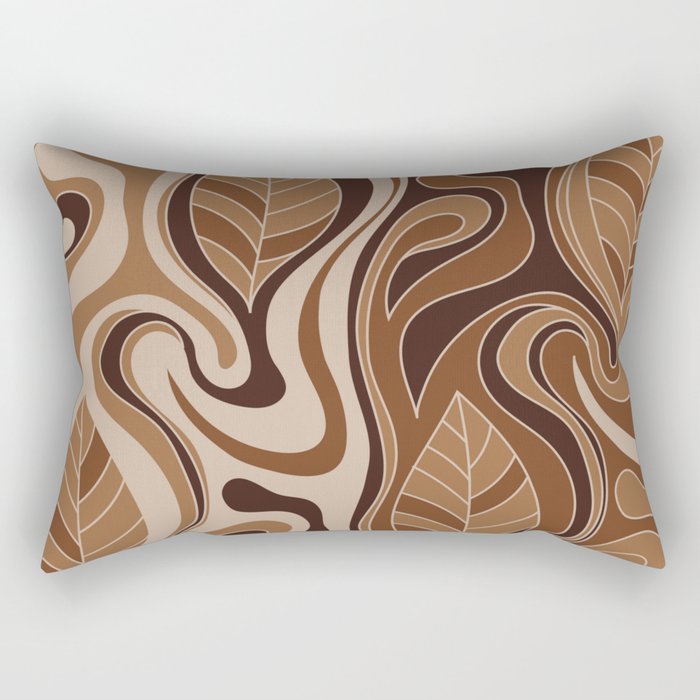 abstract earth tone leaves  Rectangular Pillow