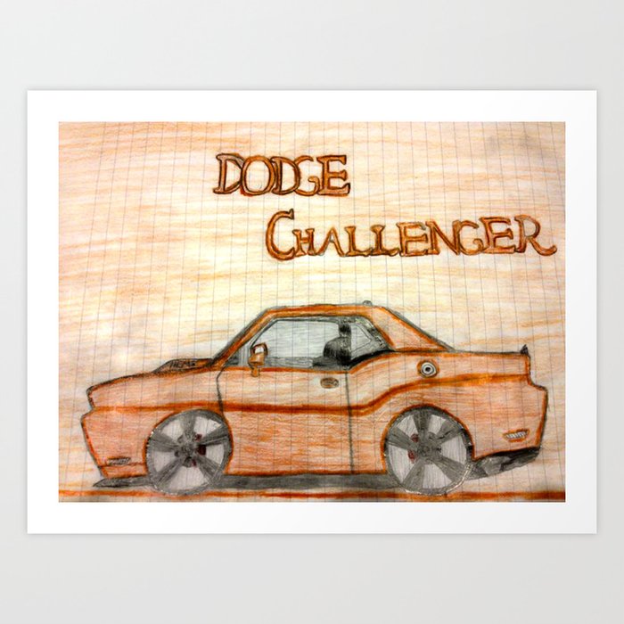 Art Poster Challenger Car