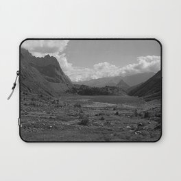 Alpine Valley Meadow Alps Mountains Landscape Bnw Laptop Sleeve